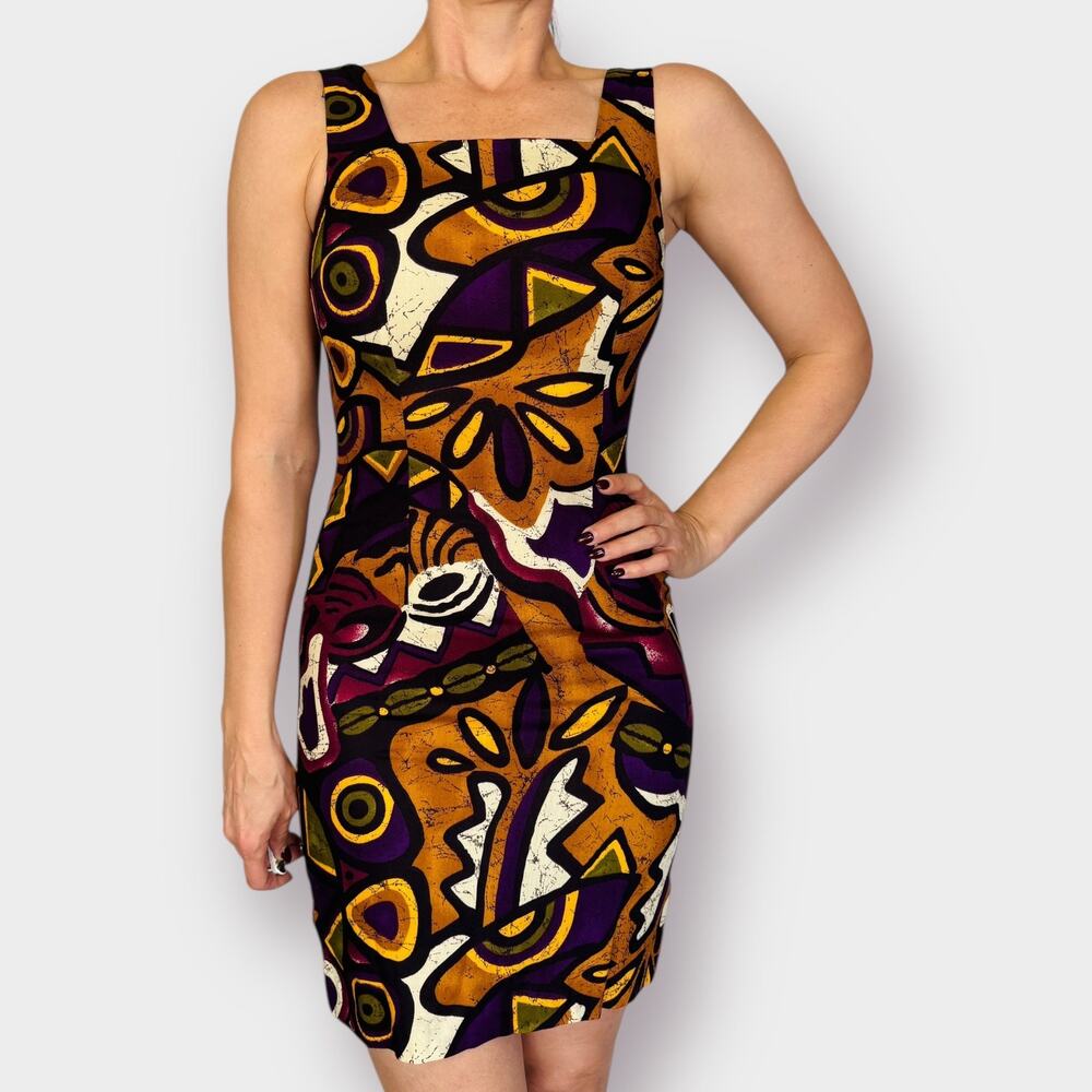 90s Scarlett abstract pattern Dress Size S‎